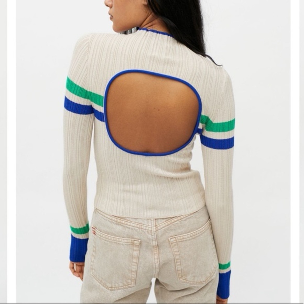 BDG Mock Neck Striped Sweater